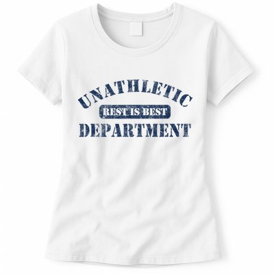 Unathletic Department With Rest Is Best Laziness Funny Lines Womens T-Shirt