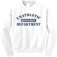 Unathletic Department With Rest Is Best Laziness Funny Lines Kids Sweatshirt