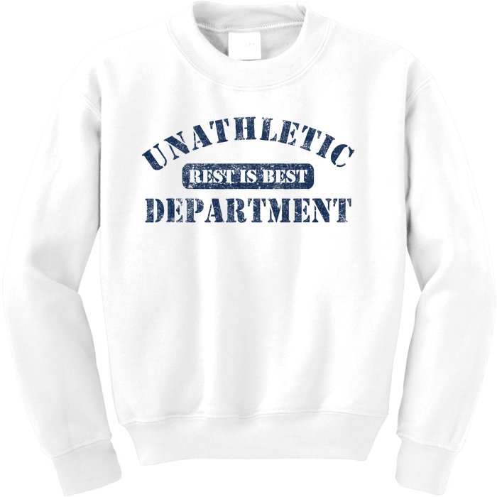 Unathletic Department With Rest Is Best Laziness Funny Lines Kids Sweatshirt