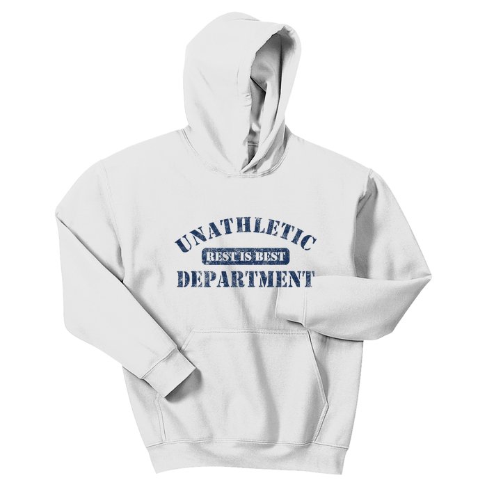 Unathletic Department With Rest Is Best Laziness Funny Lines Kids Hoodie