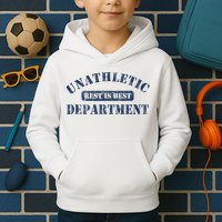 Unathletic Department With Rest Is Best Laziness Funny Lines Kids Hoodie