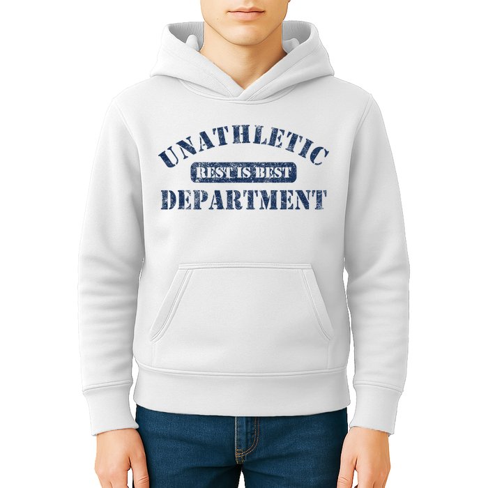 Unathletic Department With Rest Is Best Laziness Funny Lines Kids Hoodie