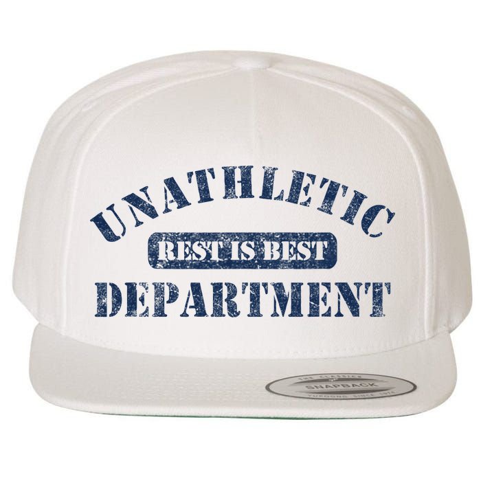 Unathletic Department With Rest Is Best Laziness Funny Lines Wool Snapback Cap