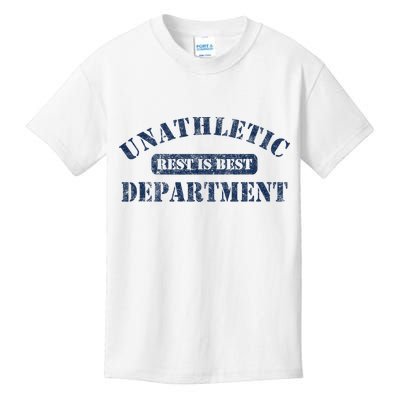 Unathletic Department With Rest Is Best Laziness Funny Lines Kids T-Shirt
