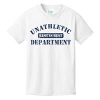 Unathletic Department With Rest Is Best Laziness Funny Lines Kids T-Shirt