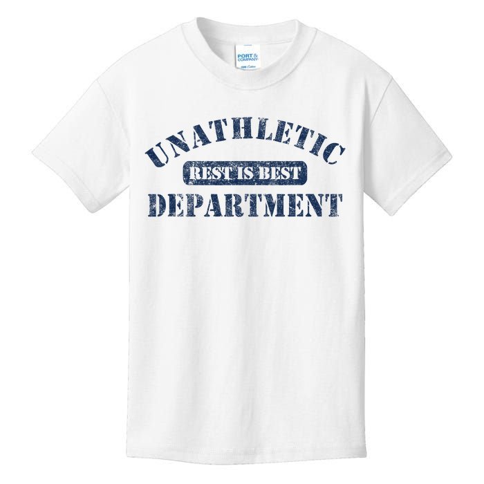 Unathletic Department With Rest Is Best Laziness Funny Lines Kids T-Shirt