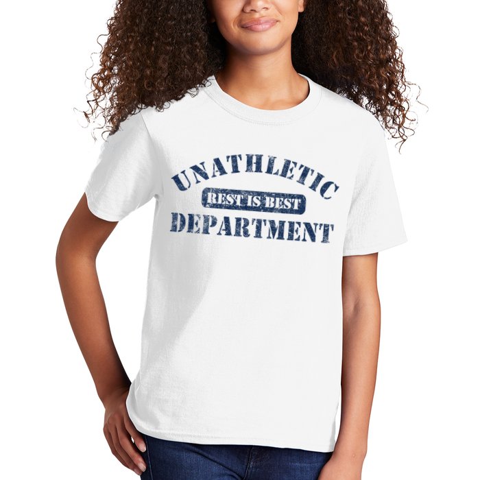Unathletic Department With Rest Is Best Laziness Funny Lines Kids T-Shirt