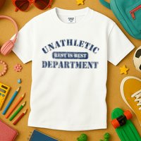 Unathletic Department With Rest Is Best Laziness Funny Lines Kids T-Shirt