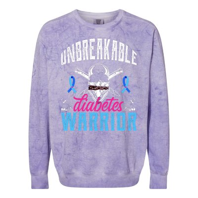 Unbreakable Diabetes Warrior Colorblast Crewneck Sweatshirt