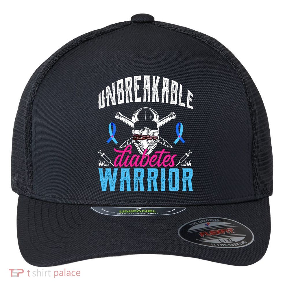 Unbreakable Diabetes Warrior Flexfit Unipanel Trucker Cap