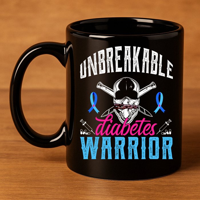 Unbreakable Diabetes Warrior 11oz C Handle Ceramic Mug