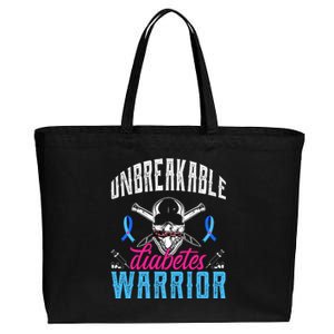 Unbreakable Diabetes Warrior Cotton Canvas Jumbo Tote