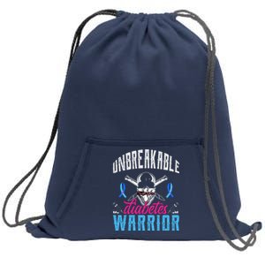 Unbreakable Diabetes Warrior Sweatshirt Cinch Pack Bag