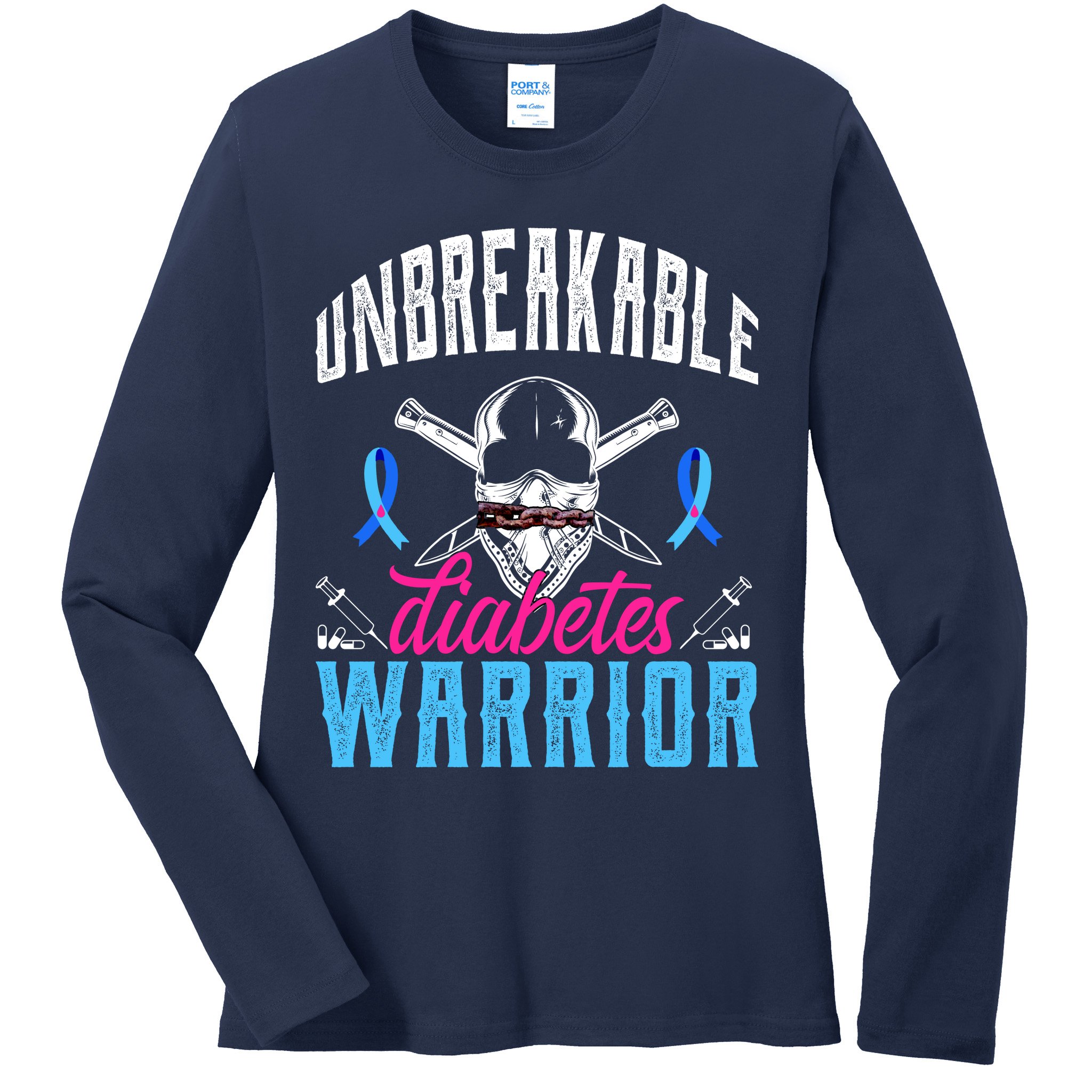 Unbreakable Diabetes Warrior Ladies Long Sleeve Shirt