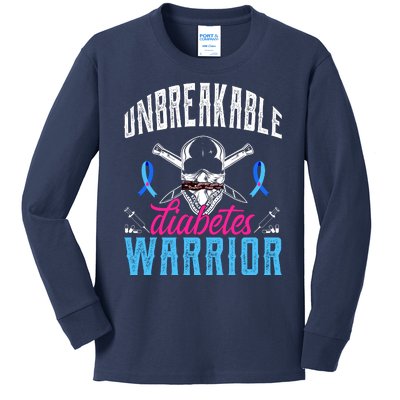 Unbreakable Diabetes Warrior Kids Long Sleeve Shirt