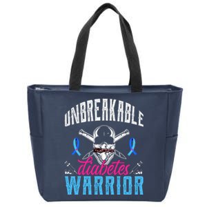 Unbreakable Diabetes Warrior Zip Tote Bag