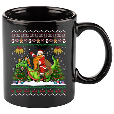 Ugly Dragon Xmas Gift Santa Riding Dragon Christmas Cool Gift 11oz C Handle Ceramic Mug