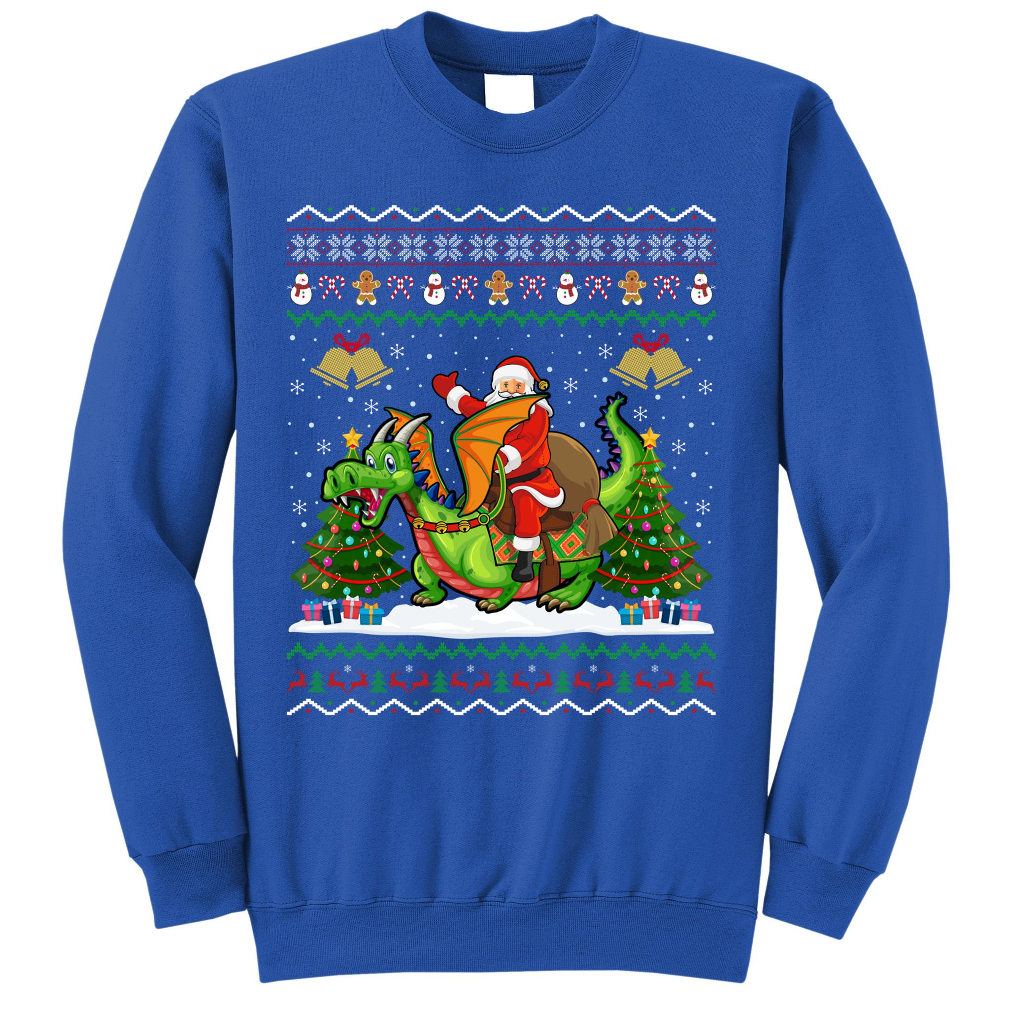 Ugly Dragon Xmas Gift Santa Riding Dragon Christmas Cool Gift Sweatshirt
