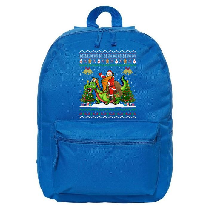 Ugly Dragon Xmas Gift Santa Riding Dragon Christmas Cool Gift 16 in Basic Backpack