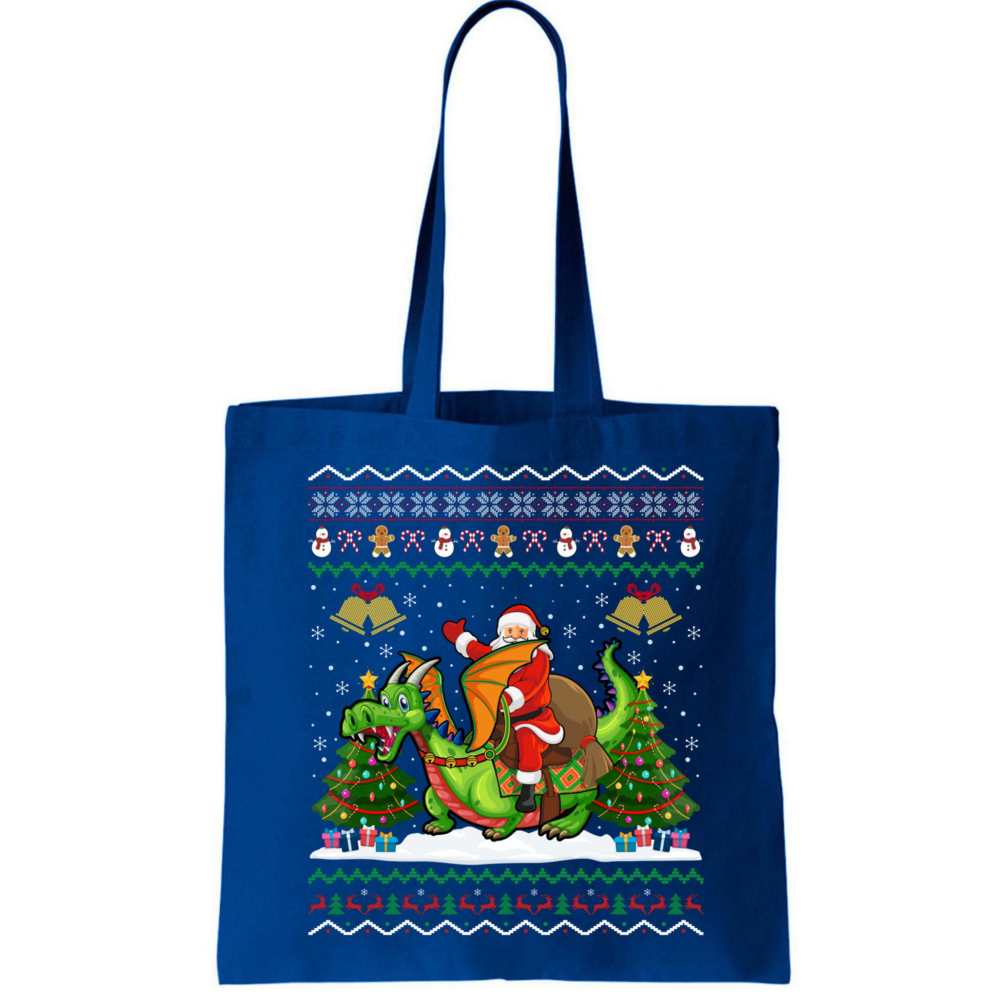 Ugly Dragon Xmas Gift Santa Riding Dragon Christmas Cool Gift Bag