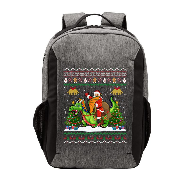 Ugly Dragon Xmas Gift Santa Riding Dragon Christmas Cool Gift Vector Backpack