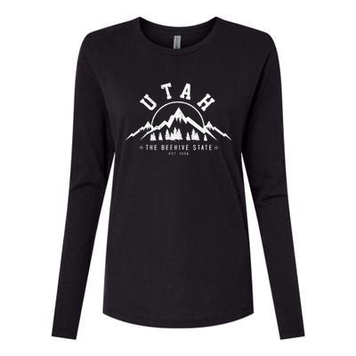 Utah Est. 1896 State Vintage Mountains Nature Outdoor Gift Womens Cotton Relaxed Long Sleeve T-Shirt