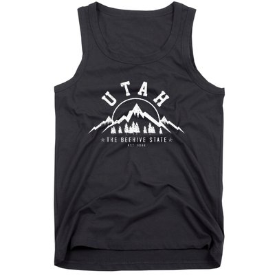 Utah Est. 1896 State Vintage Mountains Nature Outdoor Gift Tank Top