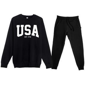 Usa Est 1776 Premium Crewneck Sweatsuit Set