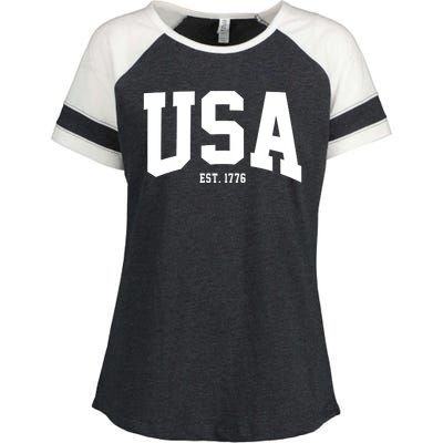 Usa Est 1776 Enza Ladies Jersey Colorblock Tee