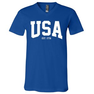 Usa Est 1776 V-Neck T-Shirt