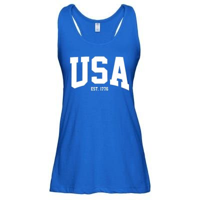 Usa Est 1776 Ladies Essential Flowy Tank