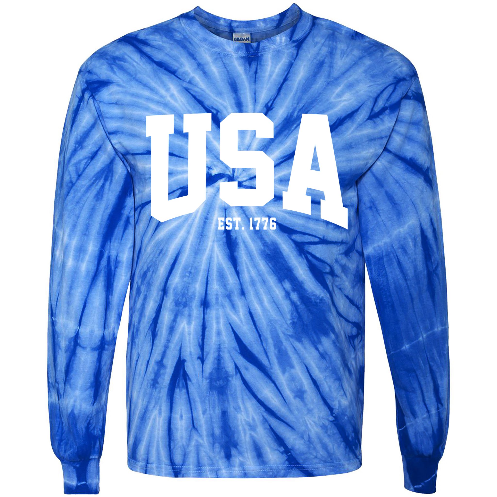 Usa Est 1776 Tie-Dye Long Sleeve Shirt