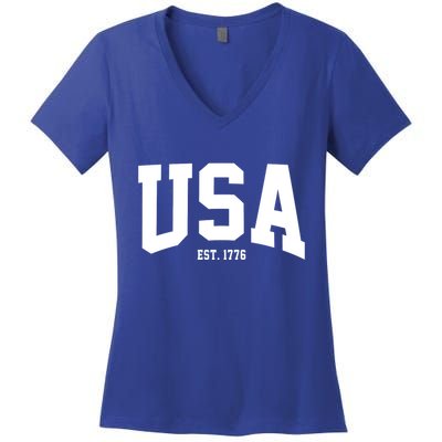 Usa Est 1776 Women's V-Neck T-Shirt