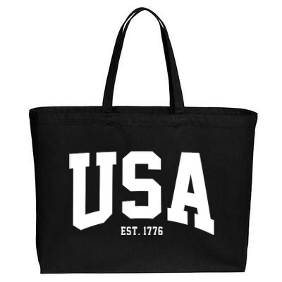 Usa Est 1776 Cotton Canvas Jumbo Tote