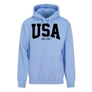 Usa Est 1776 Unisex Surf Hoodie