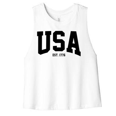 Usa Est 1776 Women's Racerback Cropped Tank