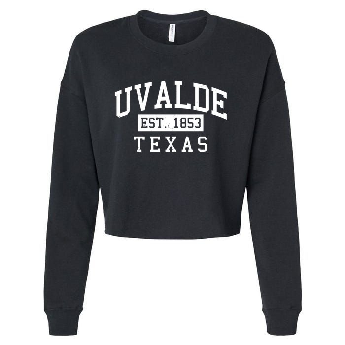 Uvalde EST 1853 Texas Cropped Pullover Crew