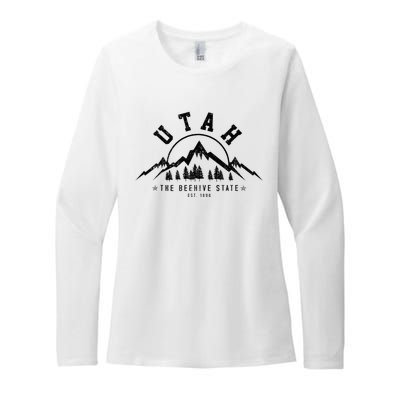 Utah Est. 1896 Usa America Souvenir Womens CVC Long Sleeve Shirt