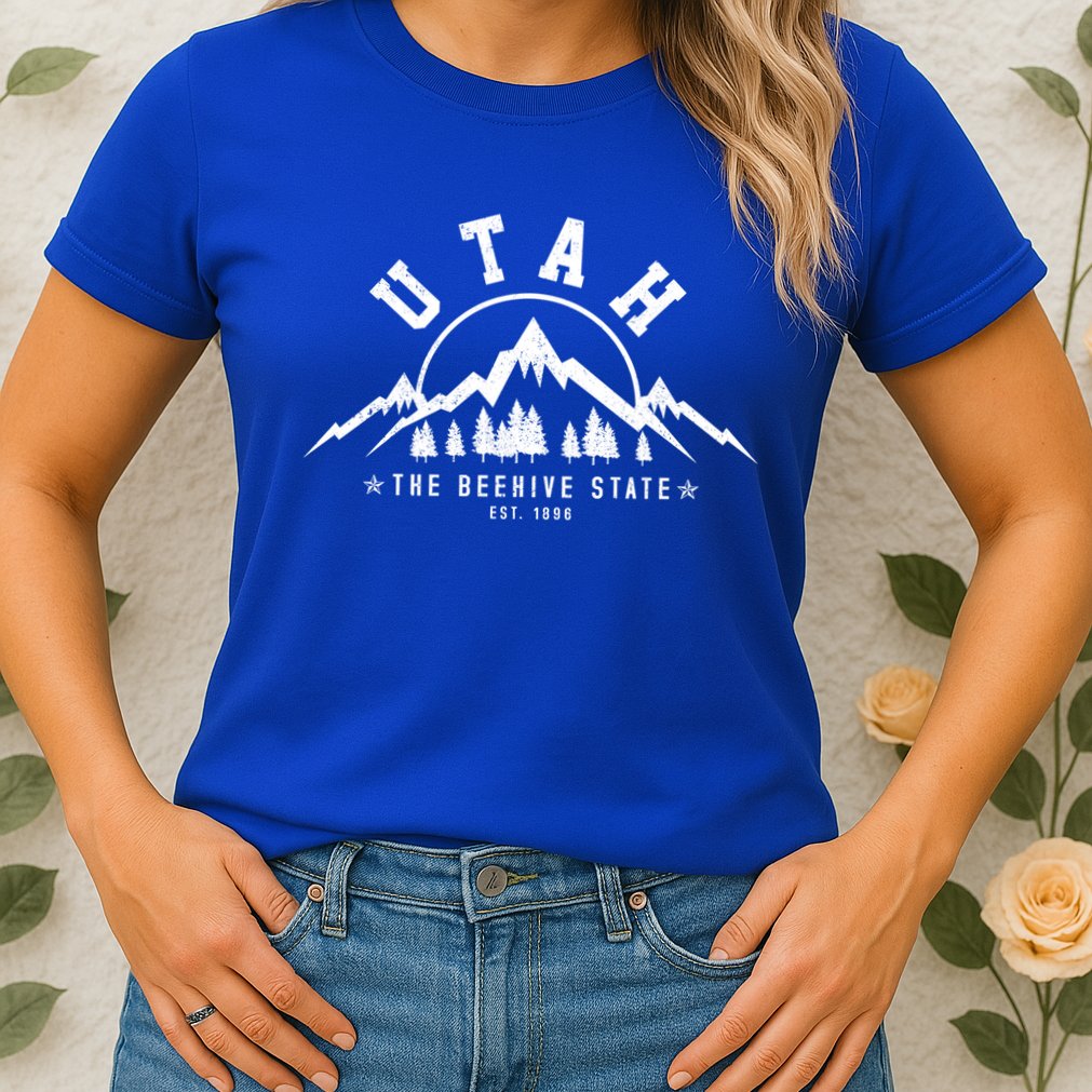 Utah Est 1896 State Vintage Mountains Nature Outdoor Gift Womens T-Shirt