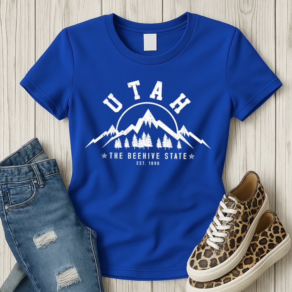 Utah Est 1896 State Vintage Mountains Nature Outdoor Gift Womens T-Shirt
