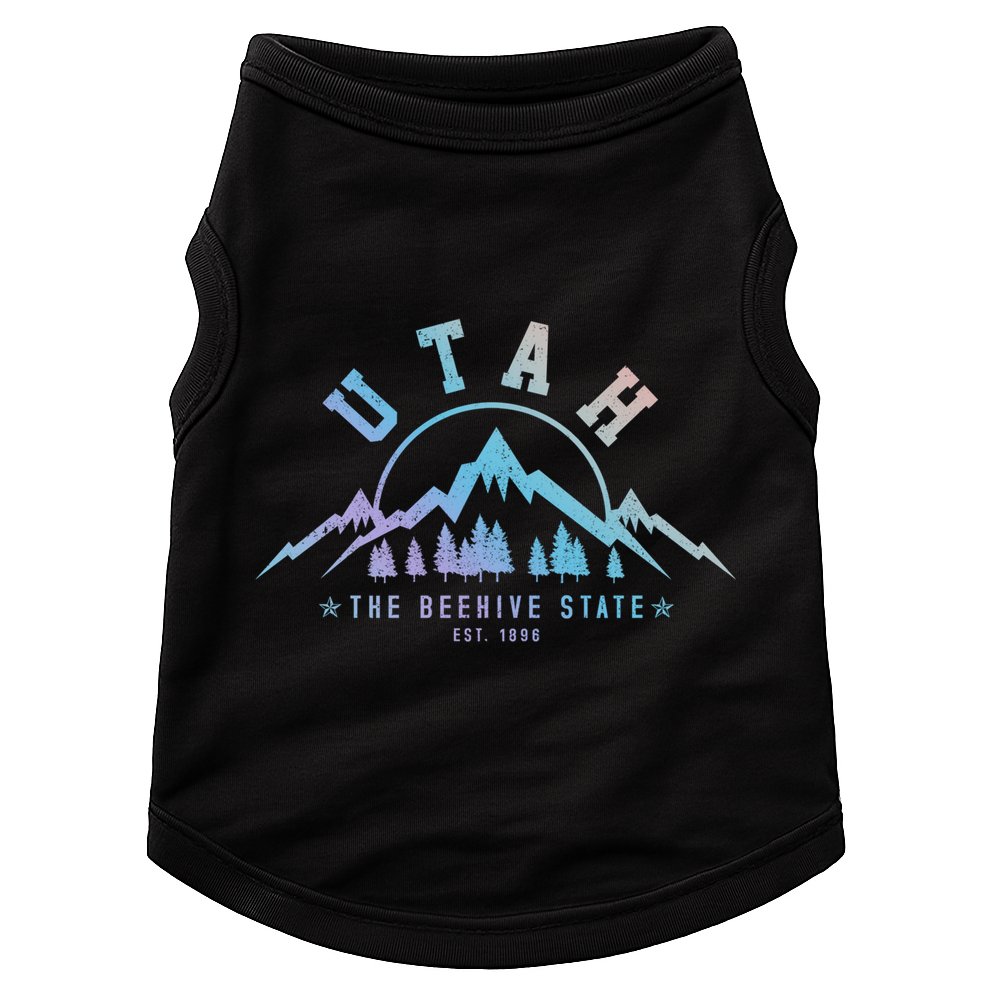 Utah Est 1896 State Vintage Mountains Nature Outdoor Gift Doggie Tank