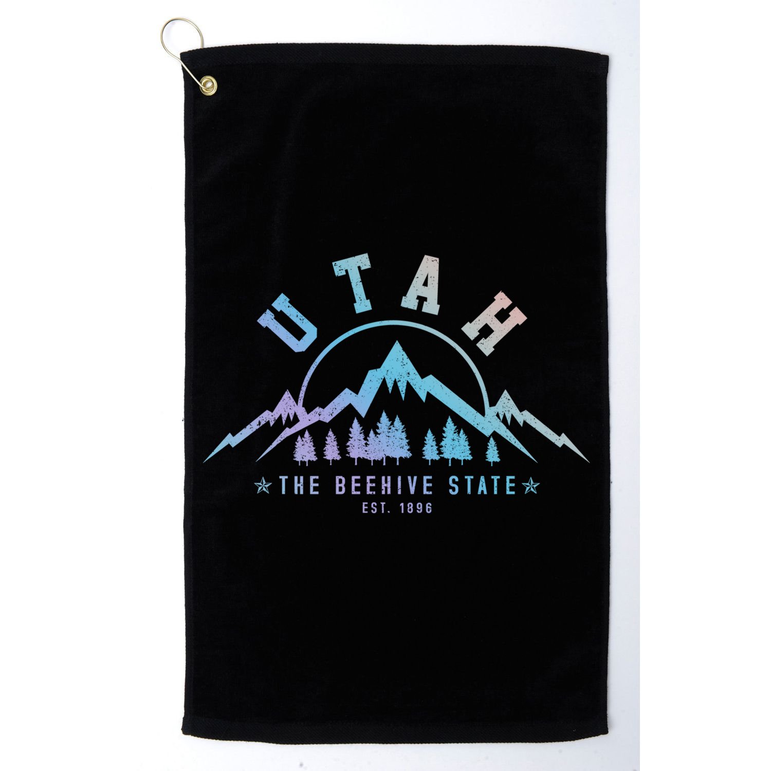 Utah Est 1896 State Vintage Mountains Nature Outdoor Gift Golf Towel