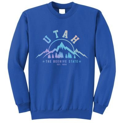 Utah Est 1896 State Vintage Mountains Nature Outdoor Gift Tall Sweatshirt