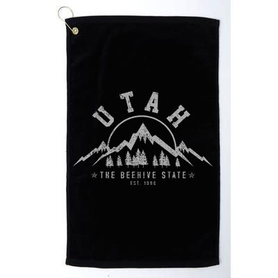 Utah Est. 1896 State Vintage Mountains Nature Outdoor Golf Towel