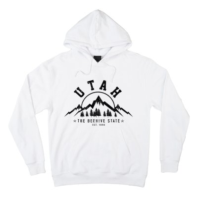 Utah Est. 1896 State Vintage Mountains Nature Outdoor Gift Hoodie