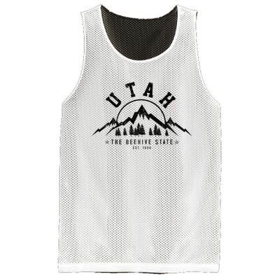 Utah Est. 1896 State Vintage Mountains Nature Outdoor Gift Mesh Reversible Basketball Jersey Tank