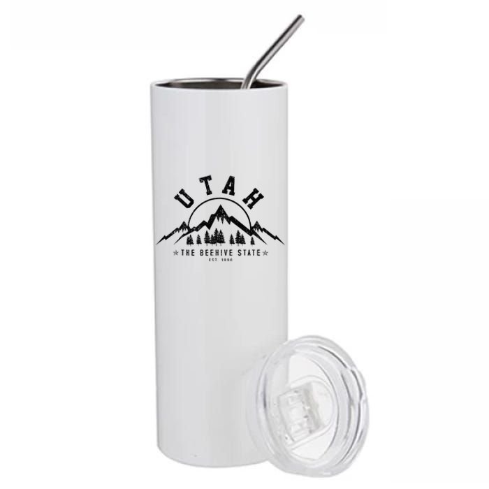 Utah Est. 1896 State Vintage Mountains Nature Outdoor Gift Stainless Steel Tumbler