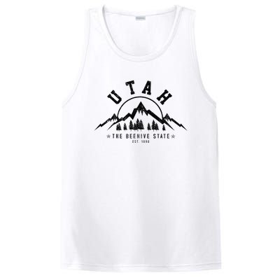 Utah Est. 1896 State Vintage Mountains Nature Outdoor Gift PosiCharge Competitor Tank