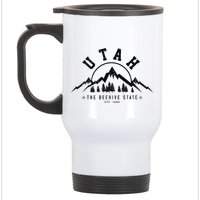 Utah Est. 1896 State Vintage Mountains Nature Outdoor Gift Stainless Steel Travel Mug