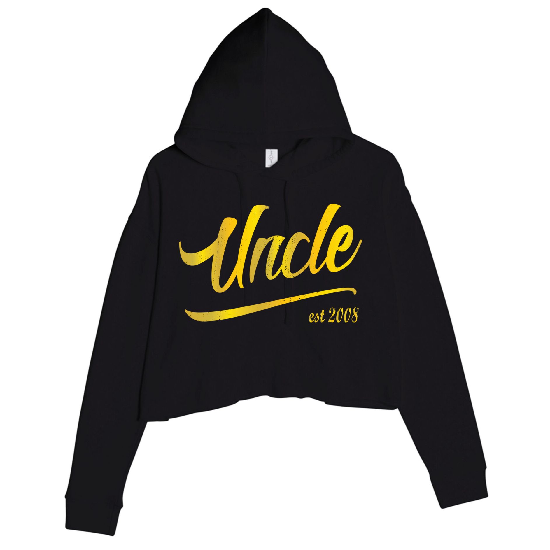 Uncle Est 2008 Auntie New Niece Nephew Aunt Love Together Meaningful Gift Crop Fleece Hoodie